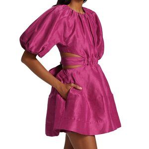 Aje Psychedelia Cut-Out Mini Dress in Fuchsia